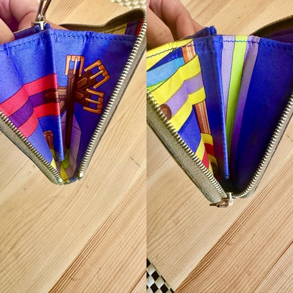 Hermes Silk In Zip Around Classic Long Wallet - Picture 10 of 11